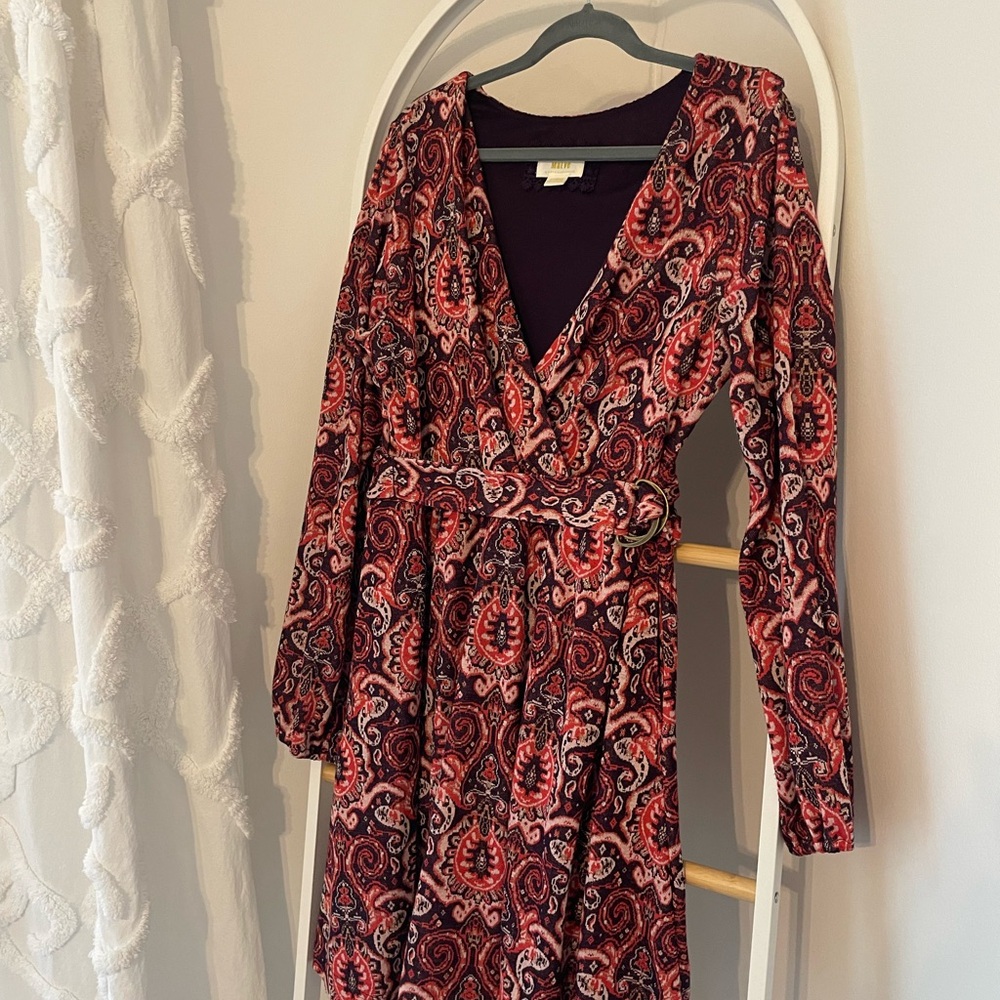 Anthropologie Elegant Paisley V-Neck Dress